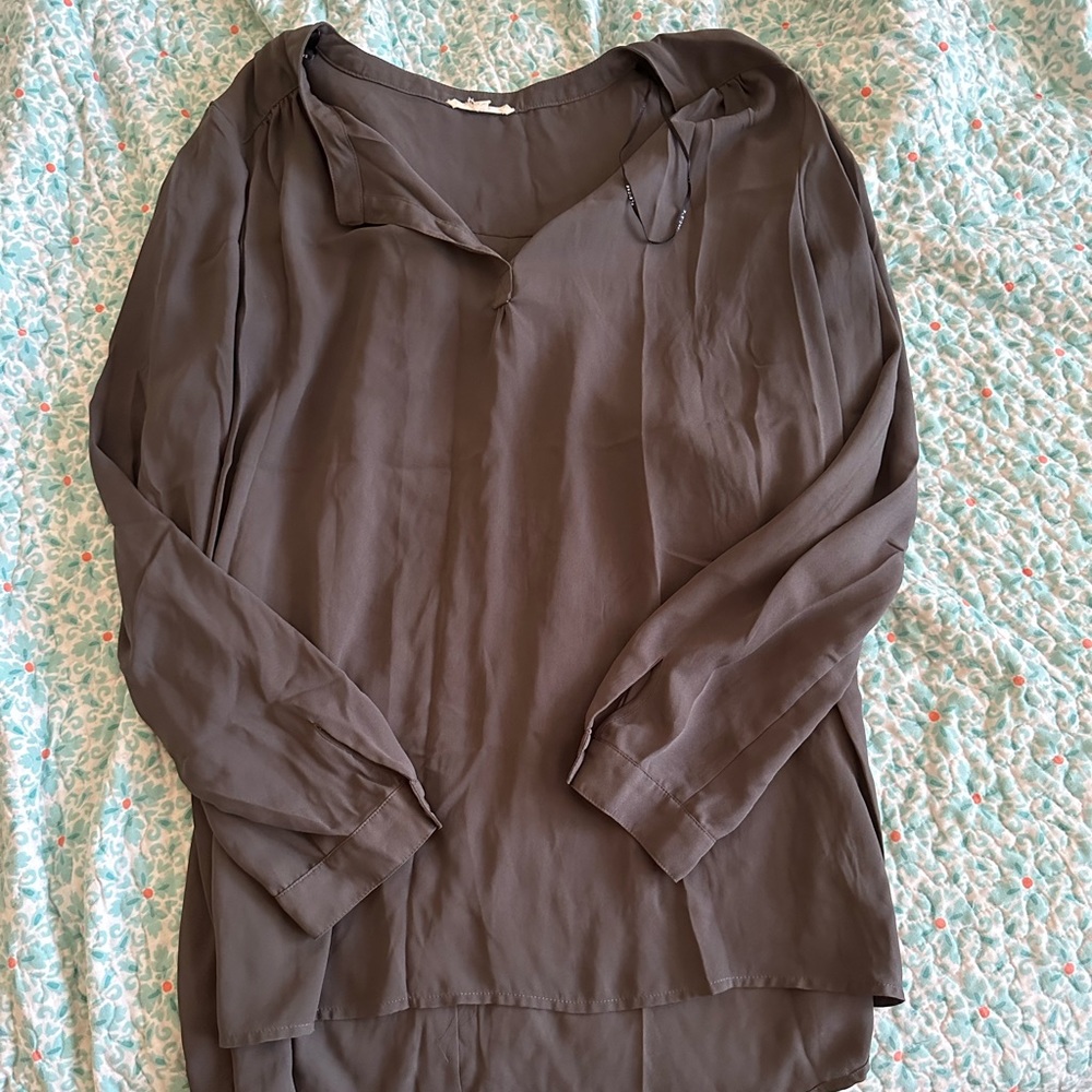 Quarter sleeve blouse - Size Xl grayish/green